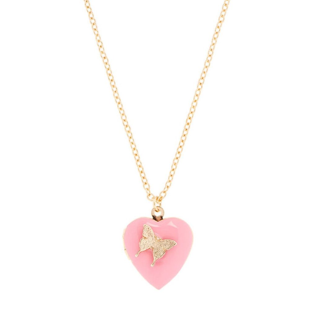 Pink Heart Locket Necklace!